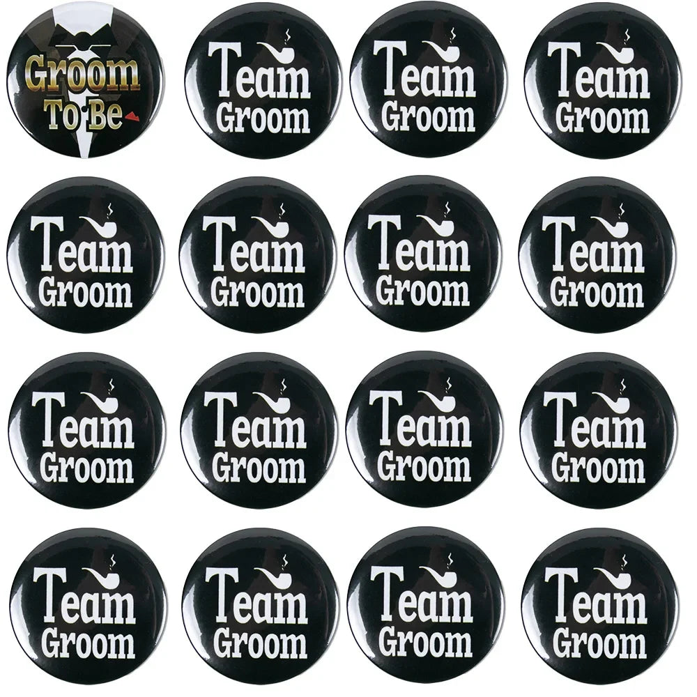 Team Groom Badge Pins