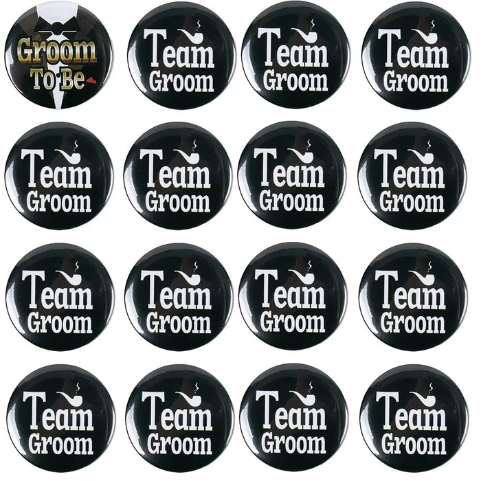 Team Groom Badge Pins